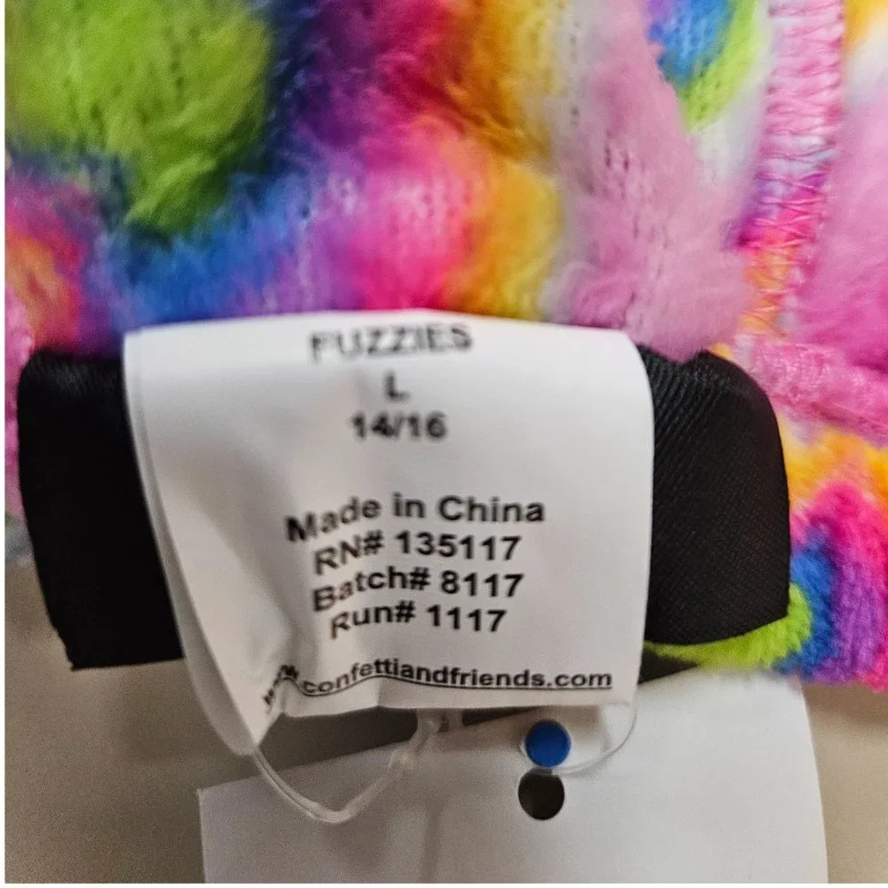Girls' Plush Pajama Pants, Size Junior Small (3-5) Rainbow Hearts Print
